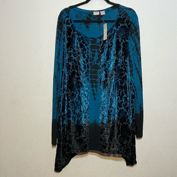 Chicos Zenergy Velour Burnout Tunic NWT Size 20/22 - Picture 1 of 17